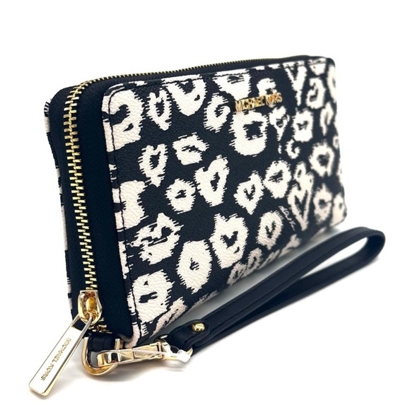 Michael Kors Large Continental Wallet Wristlet Black Multi - Picture 4 of 9